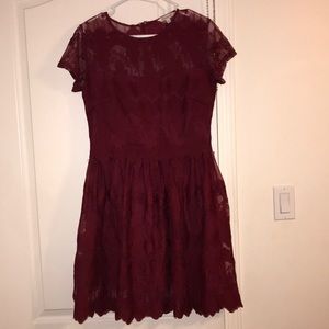 Burgundy Lace Formal Dress